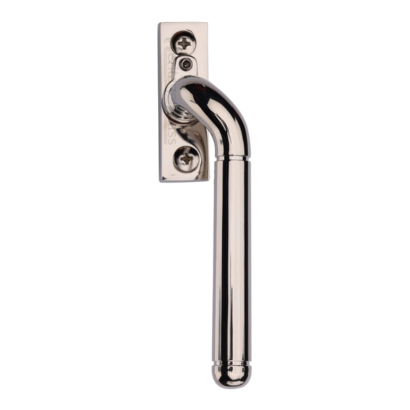 V1006L RH-PNF  Right Hand  Polished Nickel  Heritage Brass Locking Cranked Espagnolette Fastener
